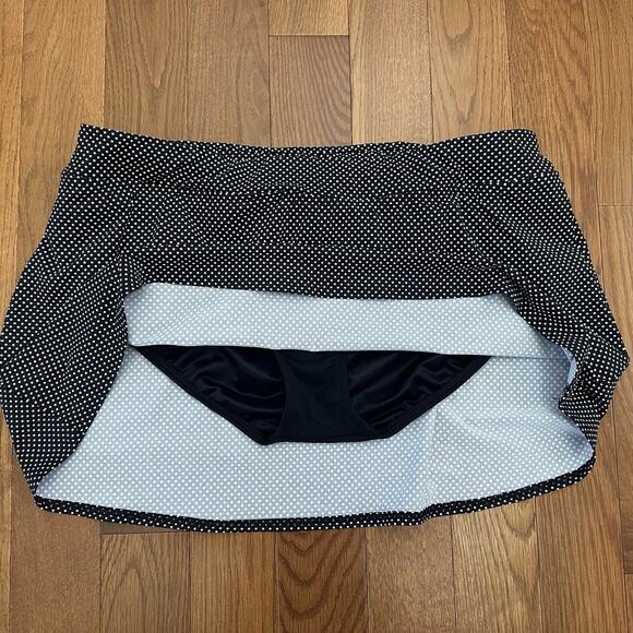 Lands End Navy Polka Dot Swim Skirt Swim Bottom Women’s Size 18 - Picture 3 of 5